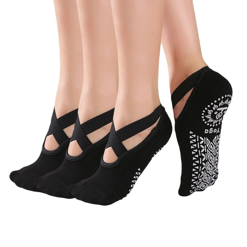 Ladies Anti Slip Yoga Socks 3 Pieces - 2 desire