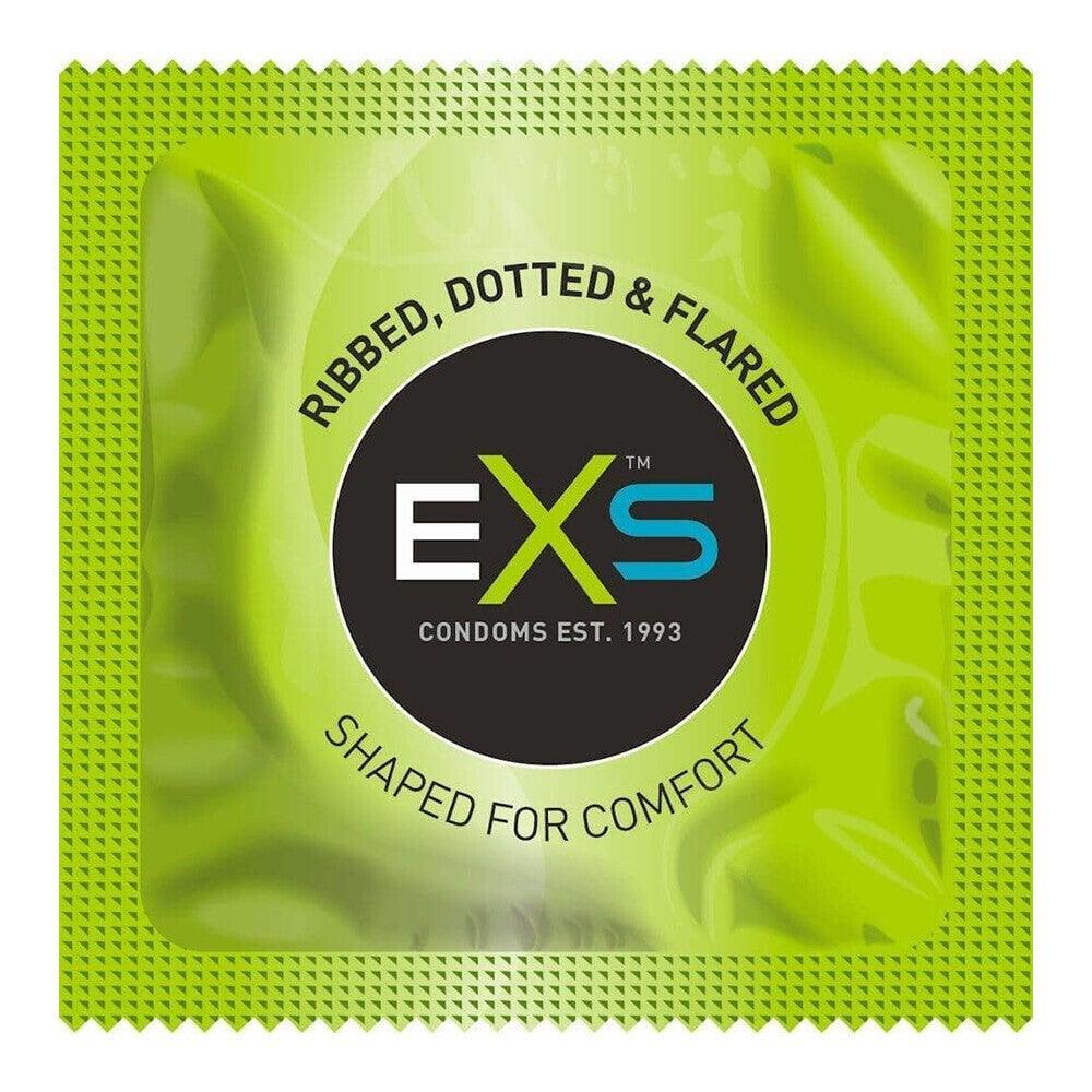 EXS Comfy Fit Ribbed and Dotted Condoms 12 Pack - Love Power