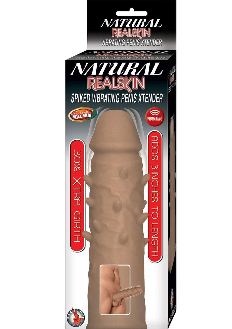 Natural Realskin Spiked Vibrating Penis Xtender 16.5cm - Love Power