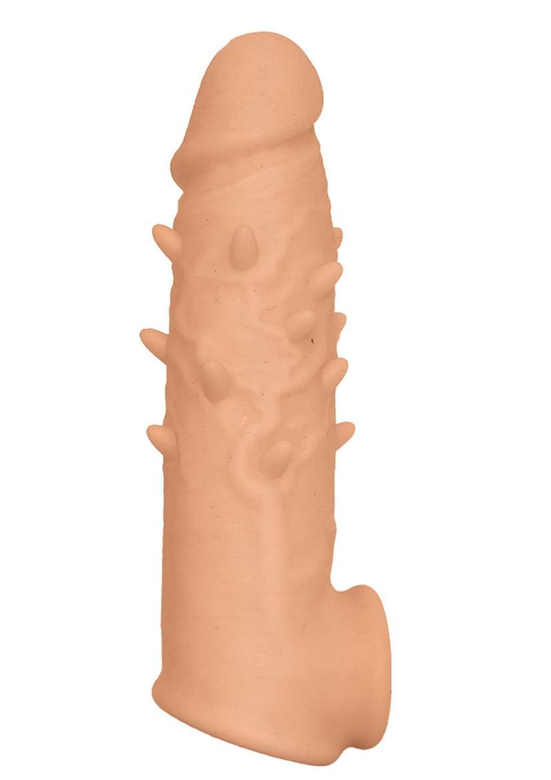 Natural Realskin Spiked Vibrating Penis Xtender 16.5cm - Love Power