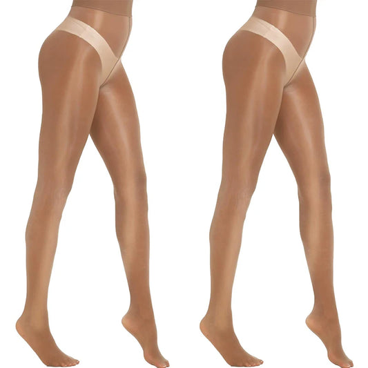 Ultra Thin Oil Shiny Pantyhose 2 Pieces