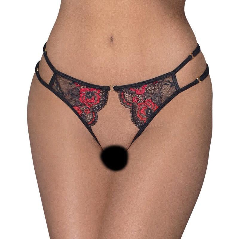 Cottelli Adjustable Lacey Crotchless Brief 2 Pieces - 2 desire 