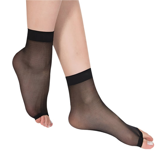 Open Toe Nylon Socks 2 Pair