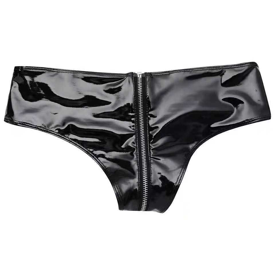 Open Crotch Latex Panties With Zipper