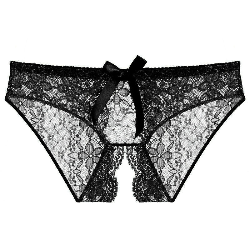 Crotchless Transparent Lace Panties