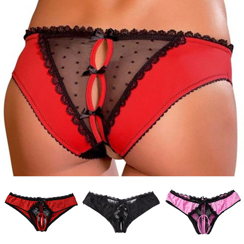 Women Erotic Crotchless Panties Low Waist