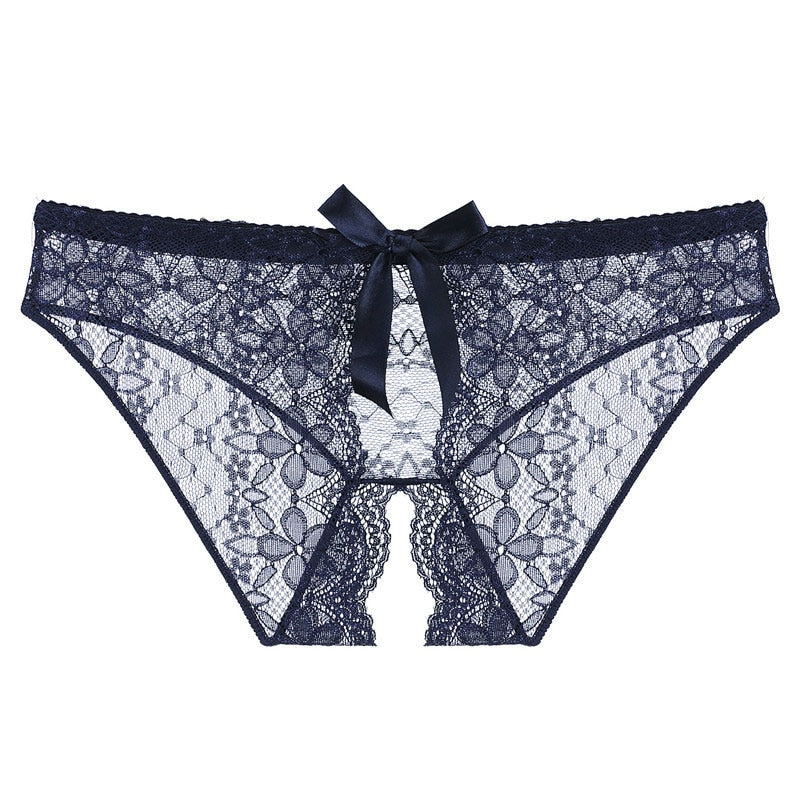 Crotchless Transparent Lace Panties