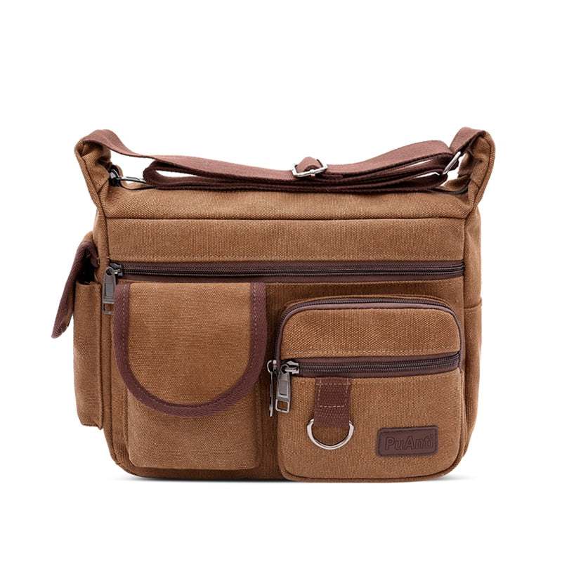 Men's Water Resistant Canvas Shoulder Bag