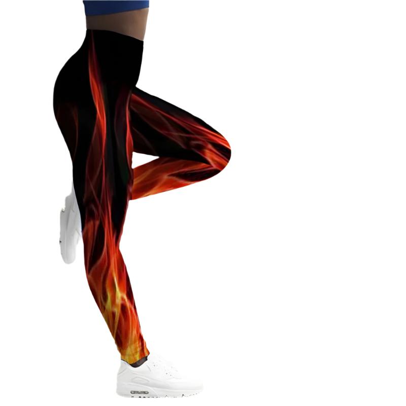 Women's Flame Printed Gym Leggings