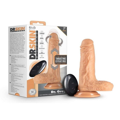 Dr. Skin Dr. Grey 7 Inch Thrusting And Gyrating Vibe Vanilla 17.78cm - Love Power