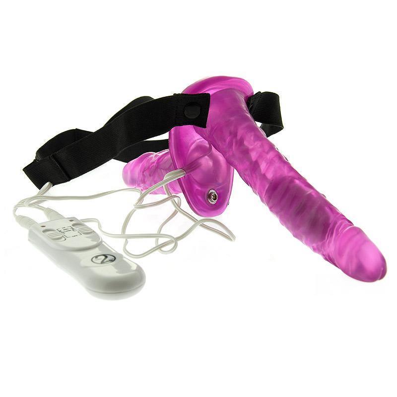 Duo Vibrating Strap On Vibrating Dongs - Love Power