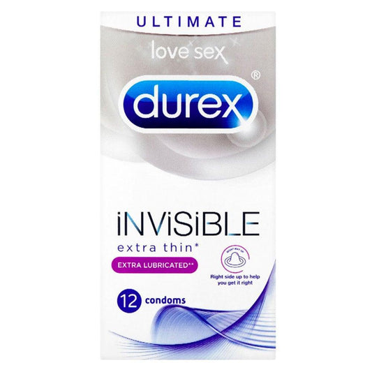 Durex Invisible Extra Lubricated 12 Pack - Love Power