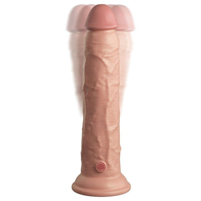 King Cock Elite Dual Density Vibrating Cock Flesh Pink 22.86cm - Love Power