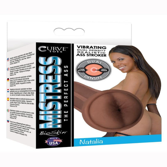 Mistress Natalia Vibrating BioSkin Dual Density Stroker – Ass – Chocolate - Love Power