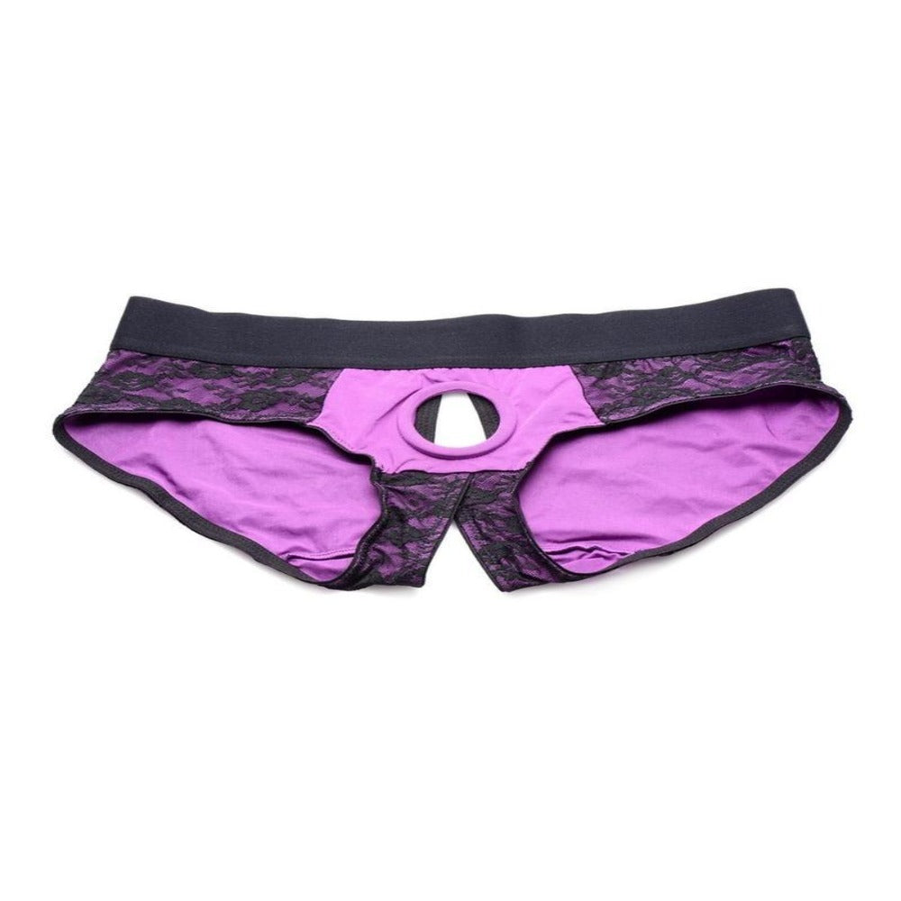 Strap-U Crotchless Panty Harness – XXLarge – Purple/Black - Love Power