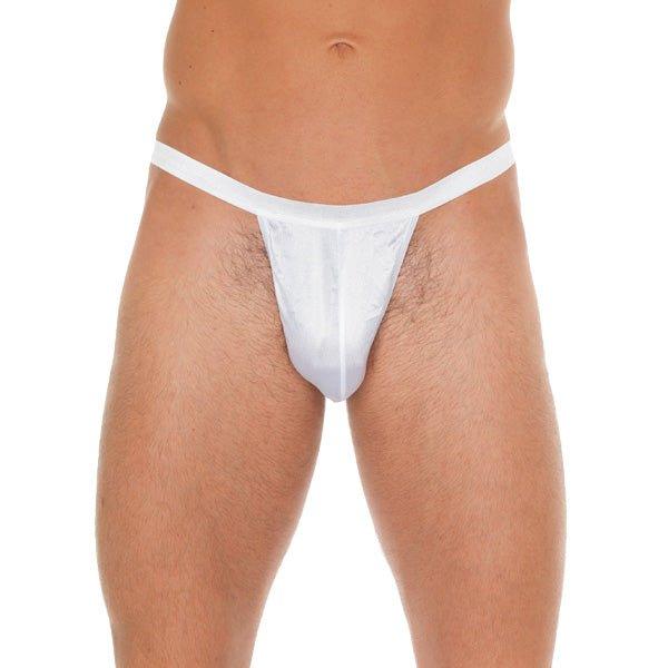 White G-String With Small White Pouch - Love Power